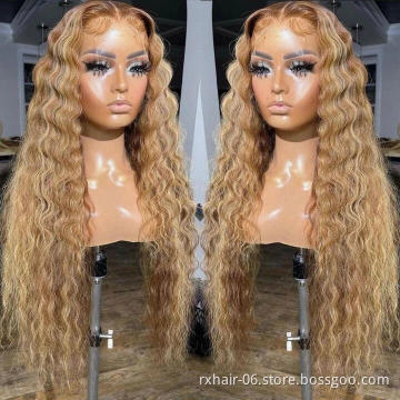 Natrual Honey Blonde Highlight Wig, Hd Transparent Lace Front Piano Color Straight Wig, Pre Pluck Lace Wig Human Hair